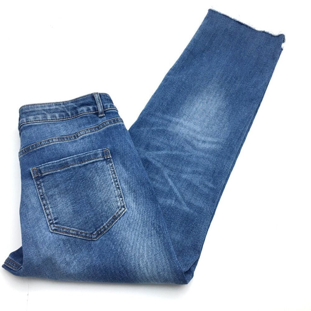 J. Jill Denim Women's Jeans Straight Leg High Rise Frayed Hems size 4 length 26" - Picture 9 of 9